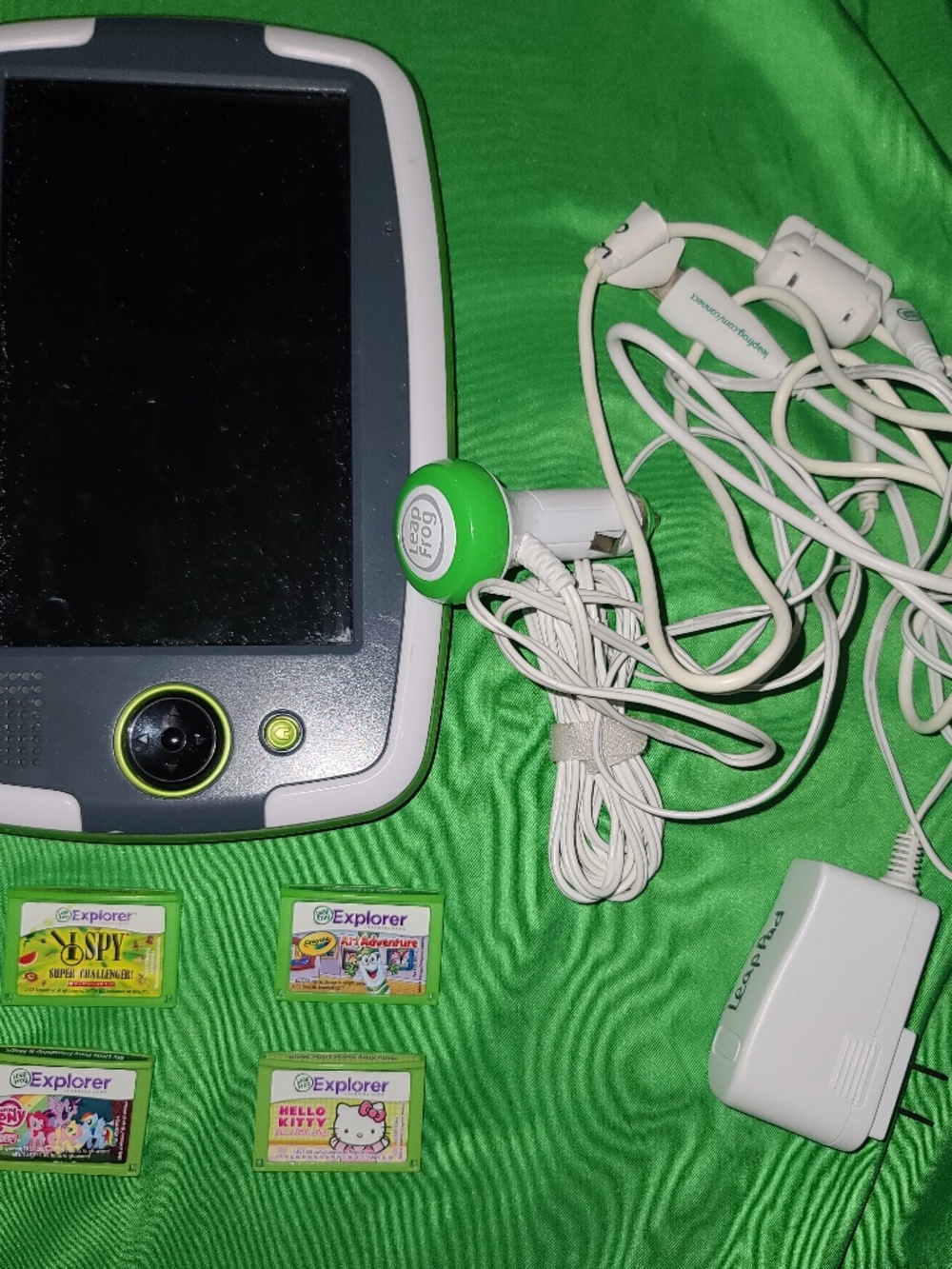LeapFrog LeapPad Platinum 7" 8GB WiFi Tablet Green with accessories and 4 games